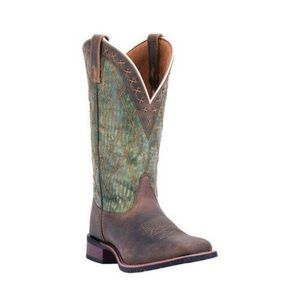 Men Laredo 7827 Trent 12"" Green Square Toe Stockman Heel upper Leather Boots 8D